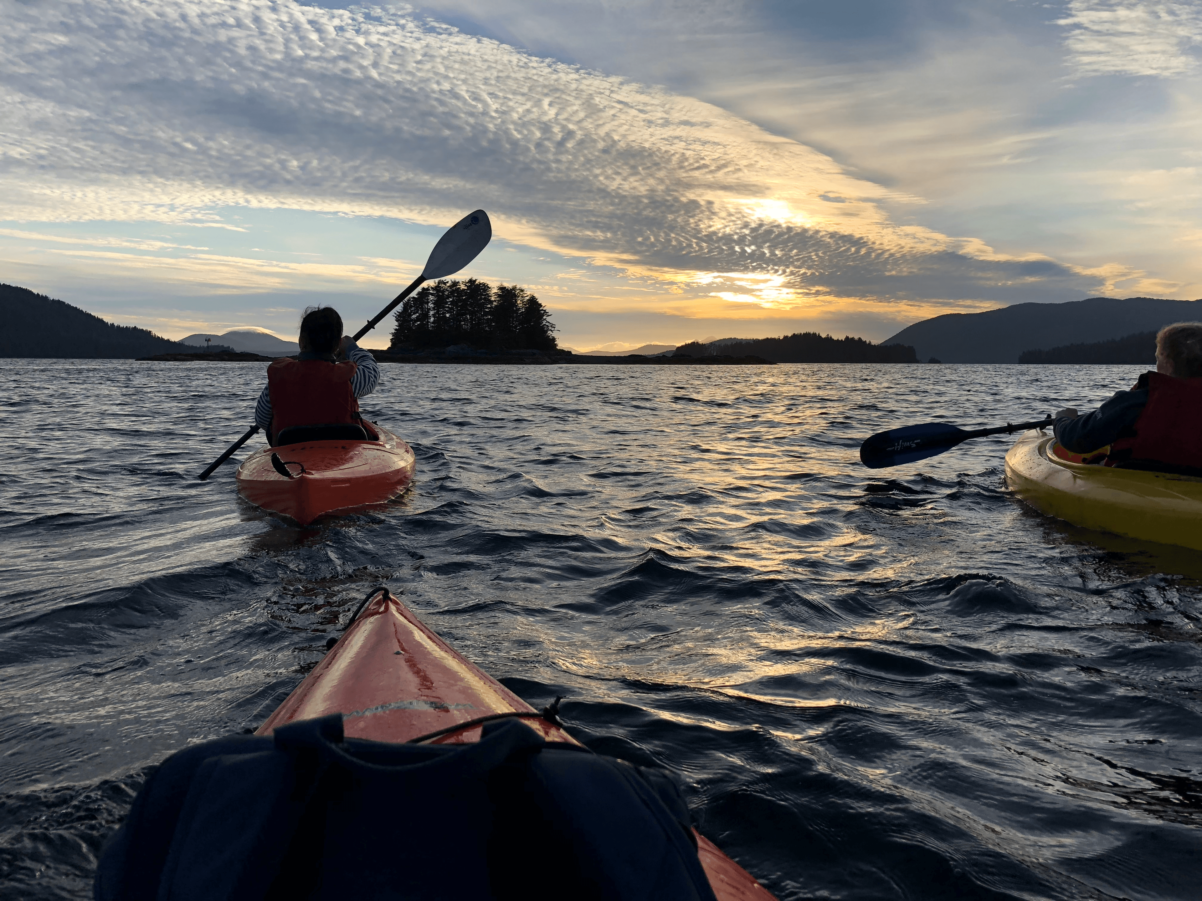 Kayaks in Sitka Bay.